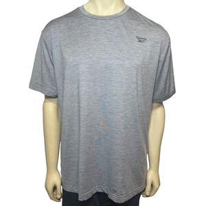 Reebok Mens Gray Heather Performance T-Shirt XL REM24TTS21 Crew Neck Athletic